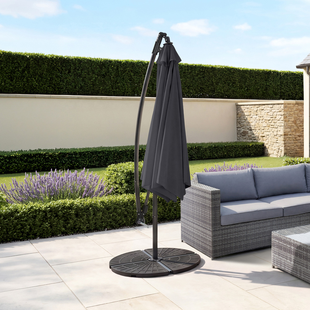 Charles Bentley Grey Hanging Cantilever Parasol 3m Image 6