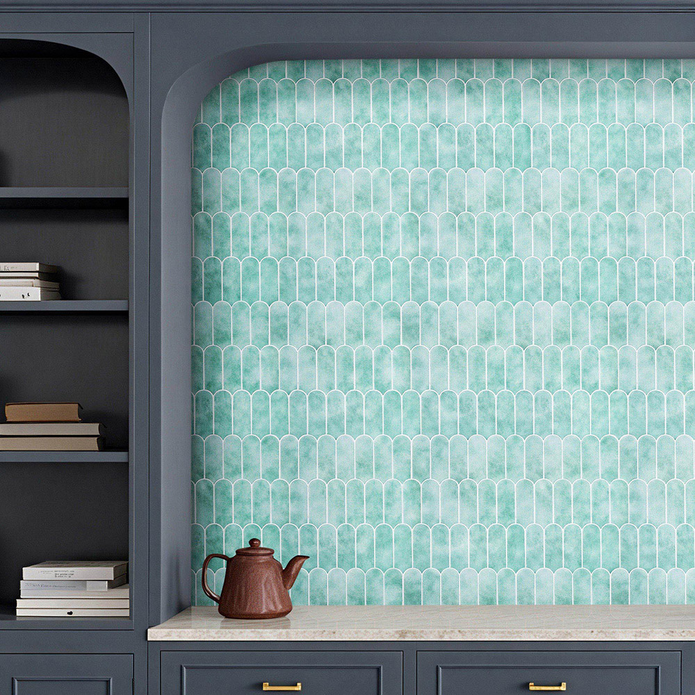 Living and Home Bluish Green Arch Self Adhesive Wall Sticker 10 Pack Image 8