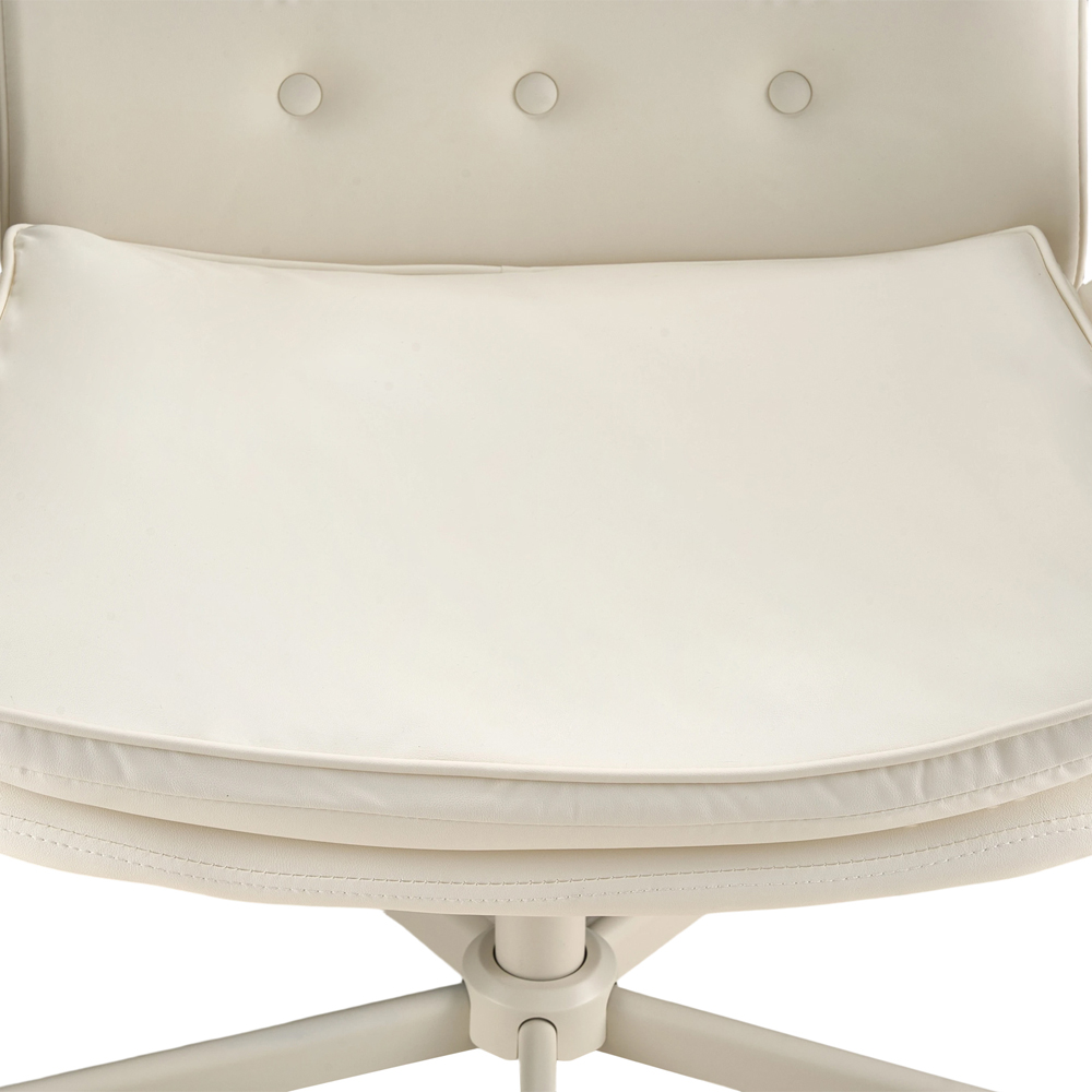 Living and Home White Widened Seat Office Chair with Wheels Image 8