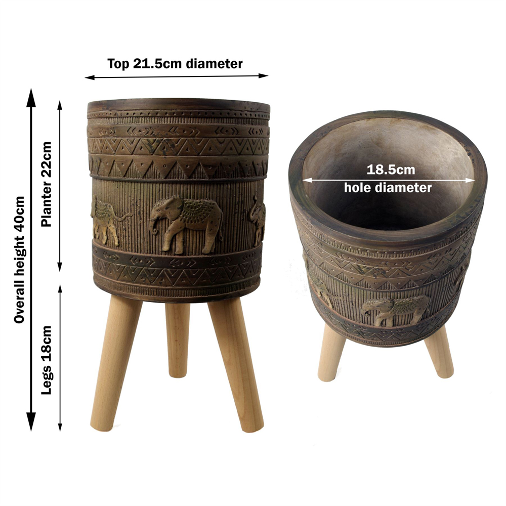 Leaf Elephant Composite Planter with Stand Image 6