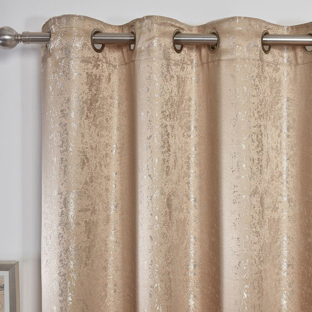 Divante Serene Champagne Jacquard Eyelet Curtains 229 x 229cm Image 5