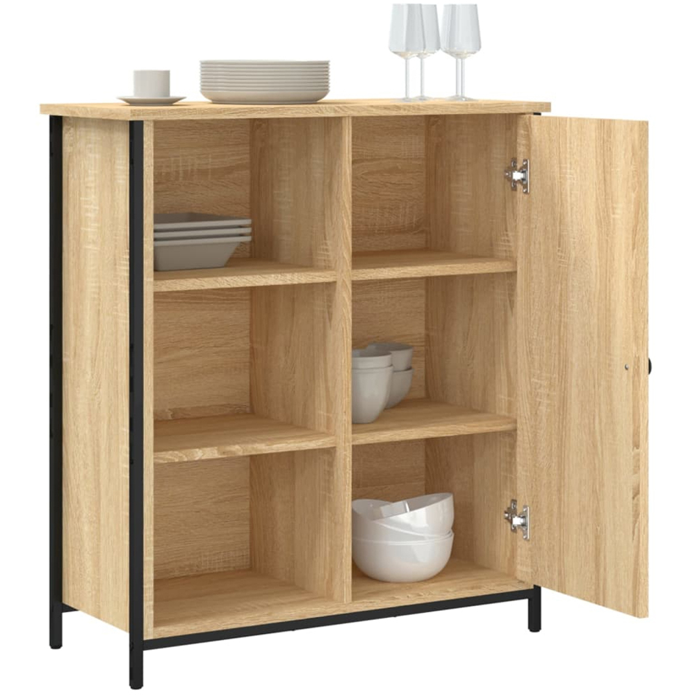 vidaXL Single Door 3 Shelf Sonoma Oak Sideboard Image 4