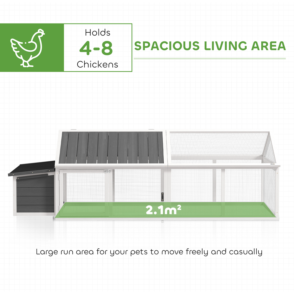 PawHut Wooden White Chicken Coop Image 5