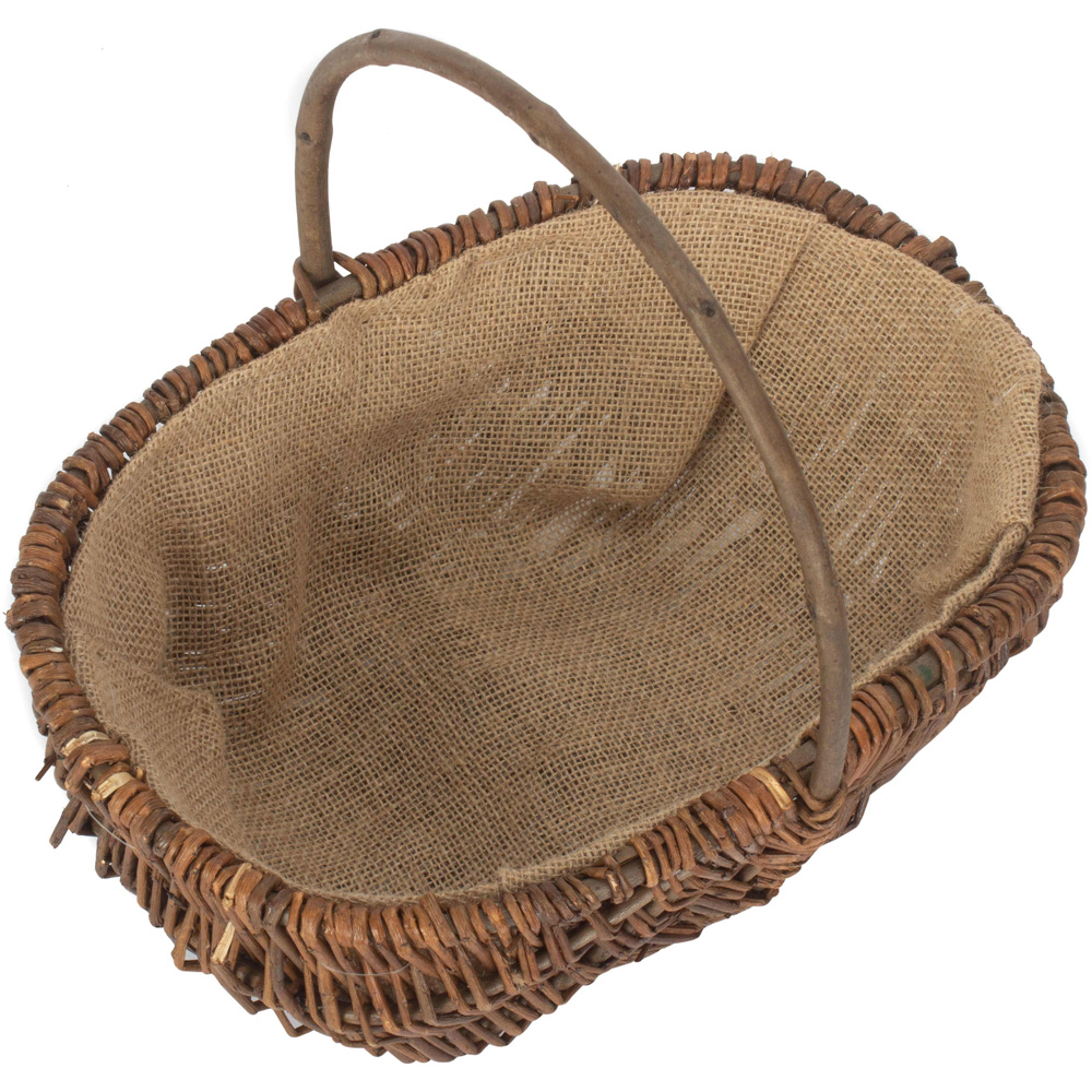 Red Hamper Large Oval Unpeeled Willow Garden Trug Image 2