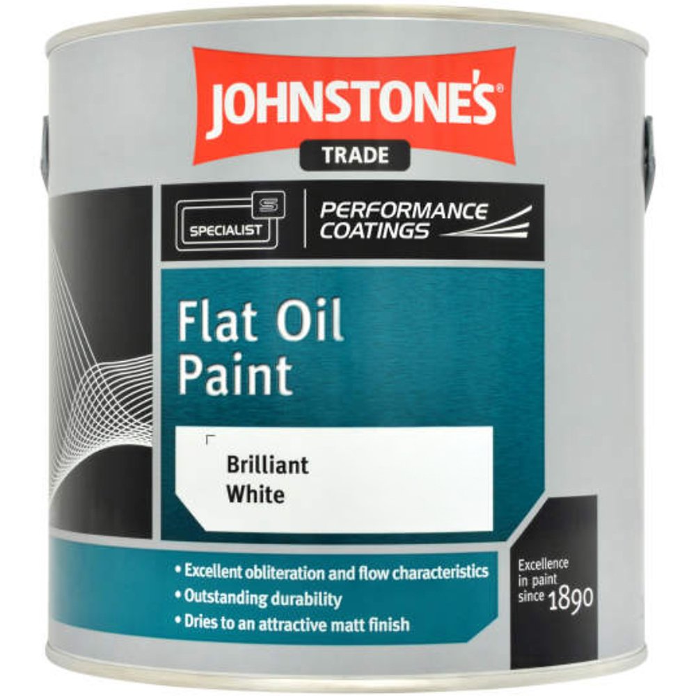 Johnstone's Trade White Matt Flat Oil Paint 2.5L Image 2