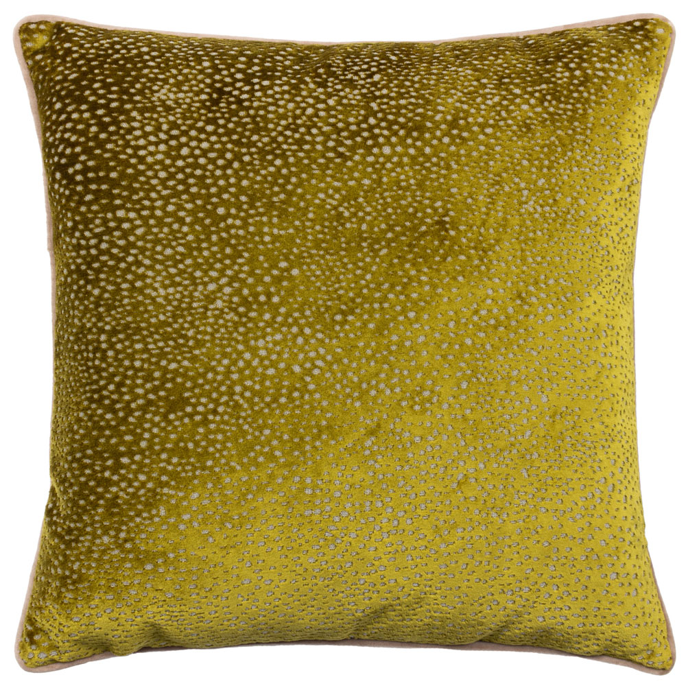 Paoletti Estelle Moss and Taupe Spotted Cushion Image 1