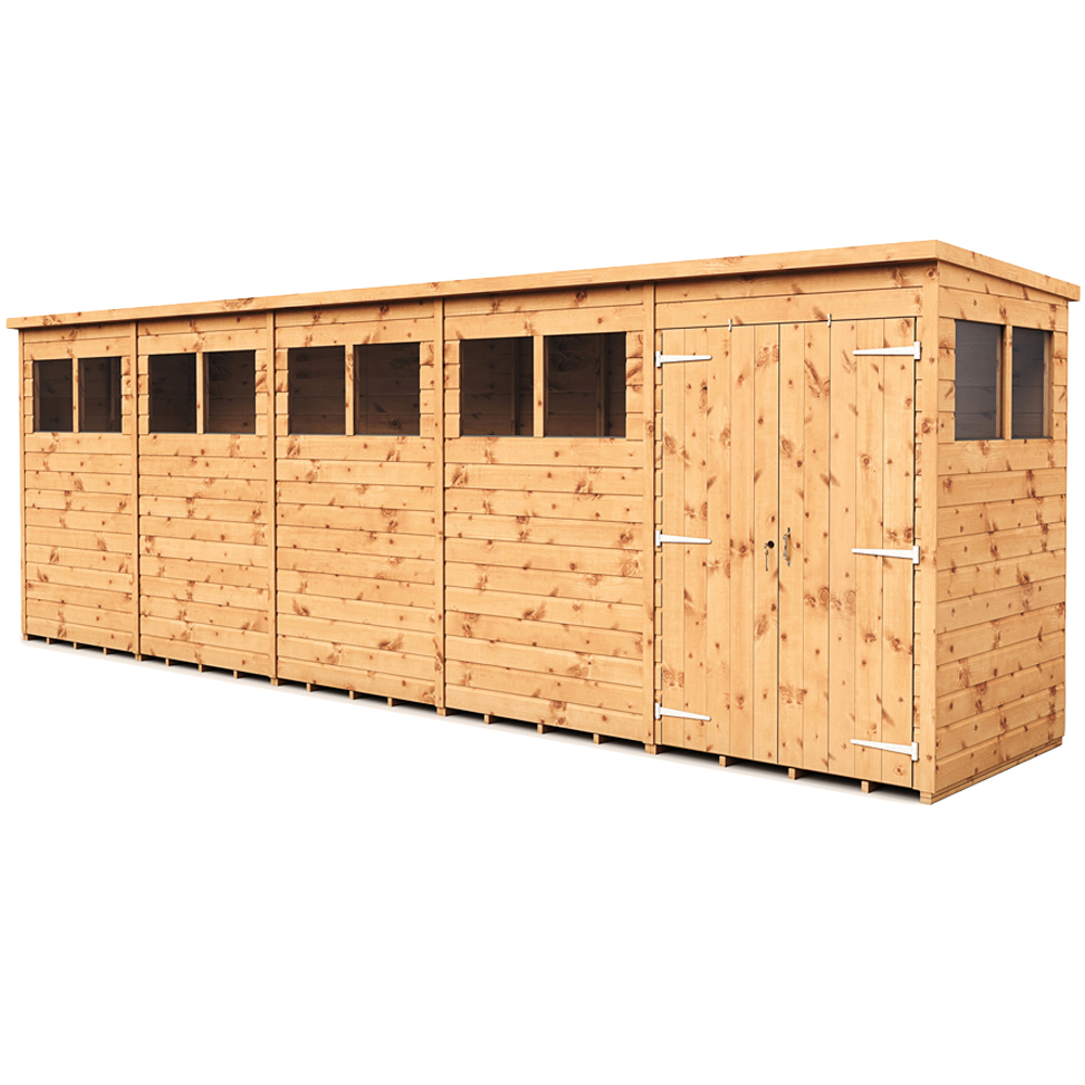 Empire Sheds 20 x 4ft Double Door Tongue and Groove Wooden Pent Garden Shed Image 1