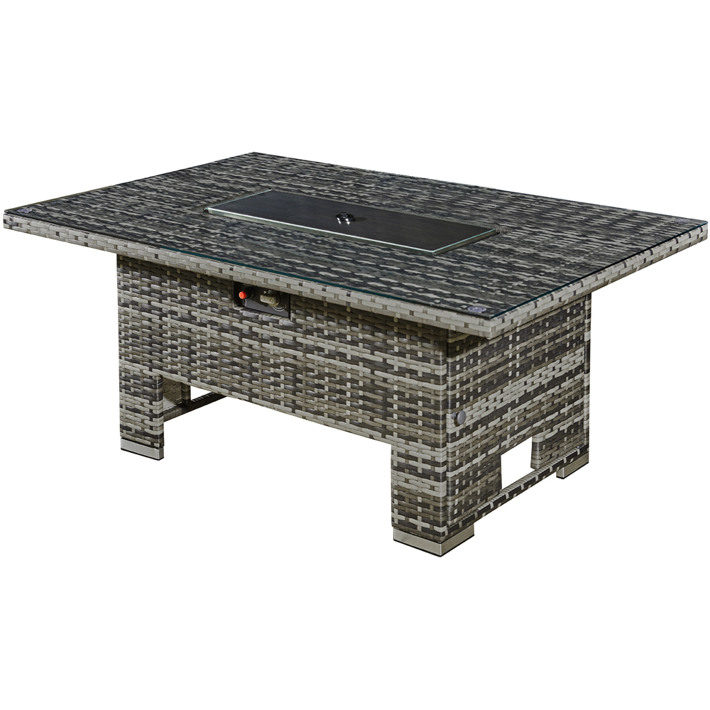 RoyalFire Icarus Walnut Grey Rattan Rising Firepit Table Image 4
