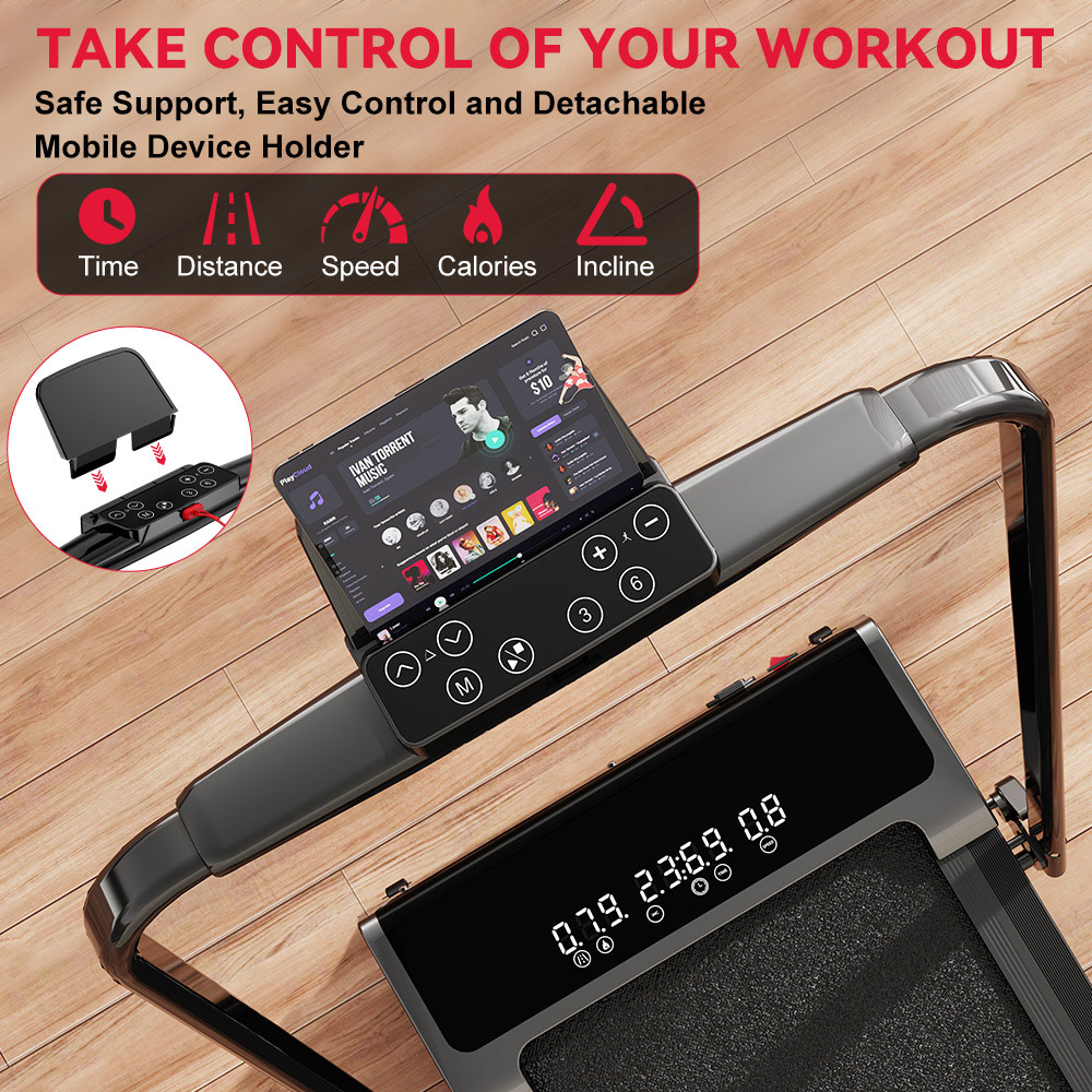 Rattrix Y3 Black Auto Incline Foldable Treadmill Image 6