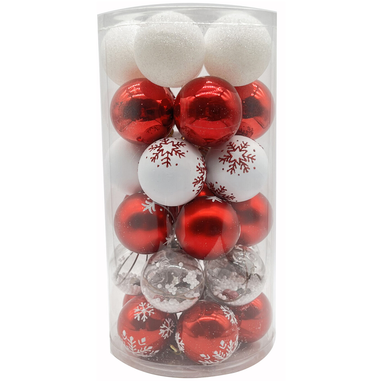 Candy Cane Lane Red and White Baubles 30 Pack Image