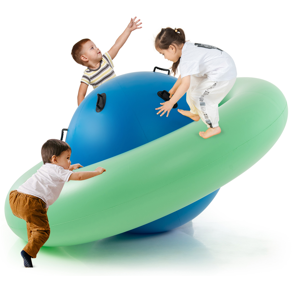 Costway Blue Kids Inflatable Dome Rocker Bouncer Image 3