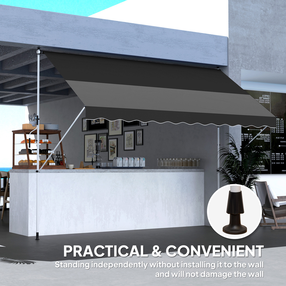 Outsunny 3 x 1.5m Black Retractable Awning Image 8