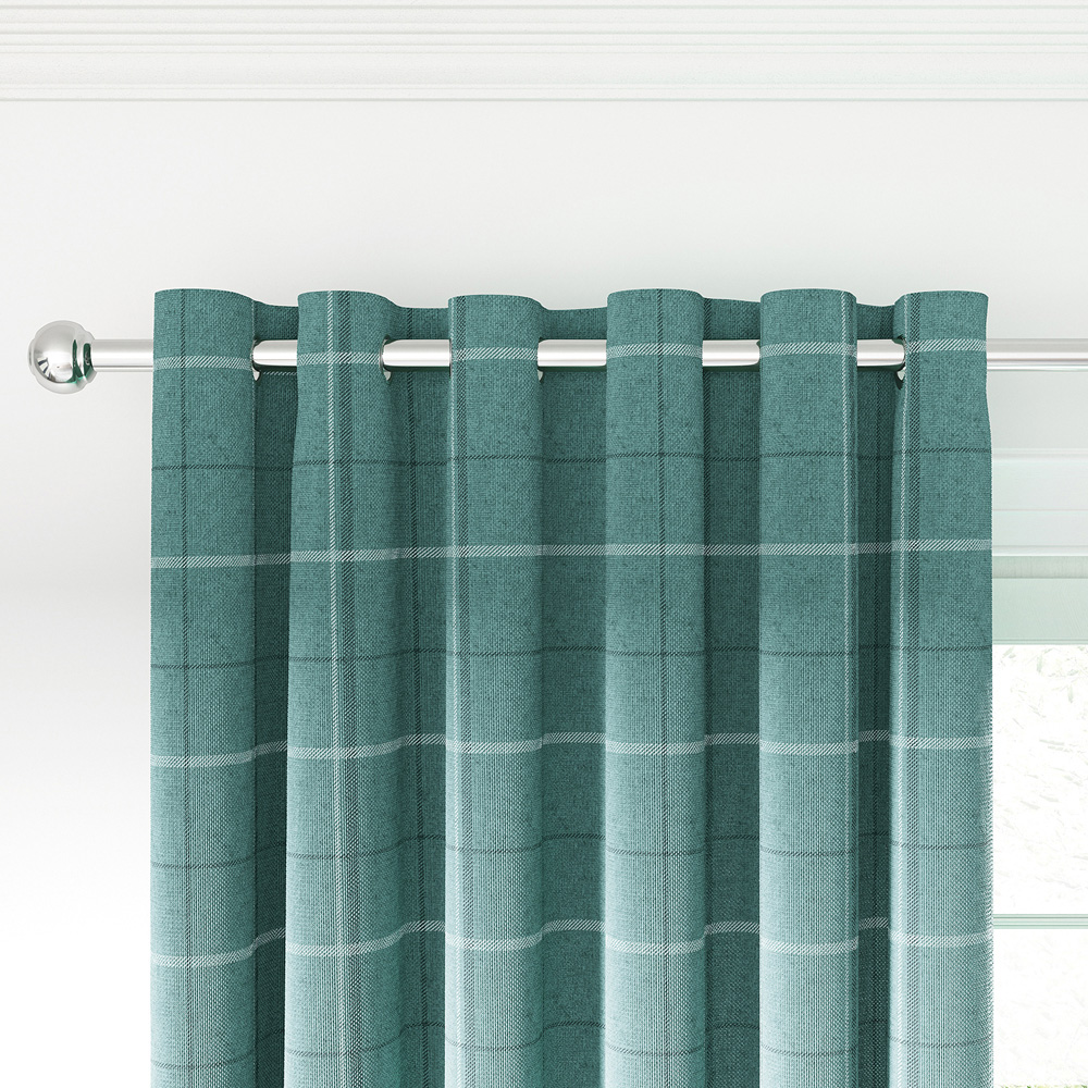 Helena Springfield Harper Woven Lined Duck Egg Eyelet Curtains 228 x 183cm Image 2