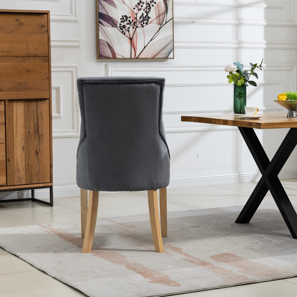 Artemis Home Ravenna Set of 2 Grey Velvet Dining Chair Image 6