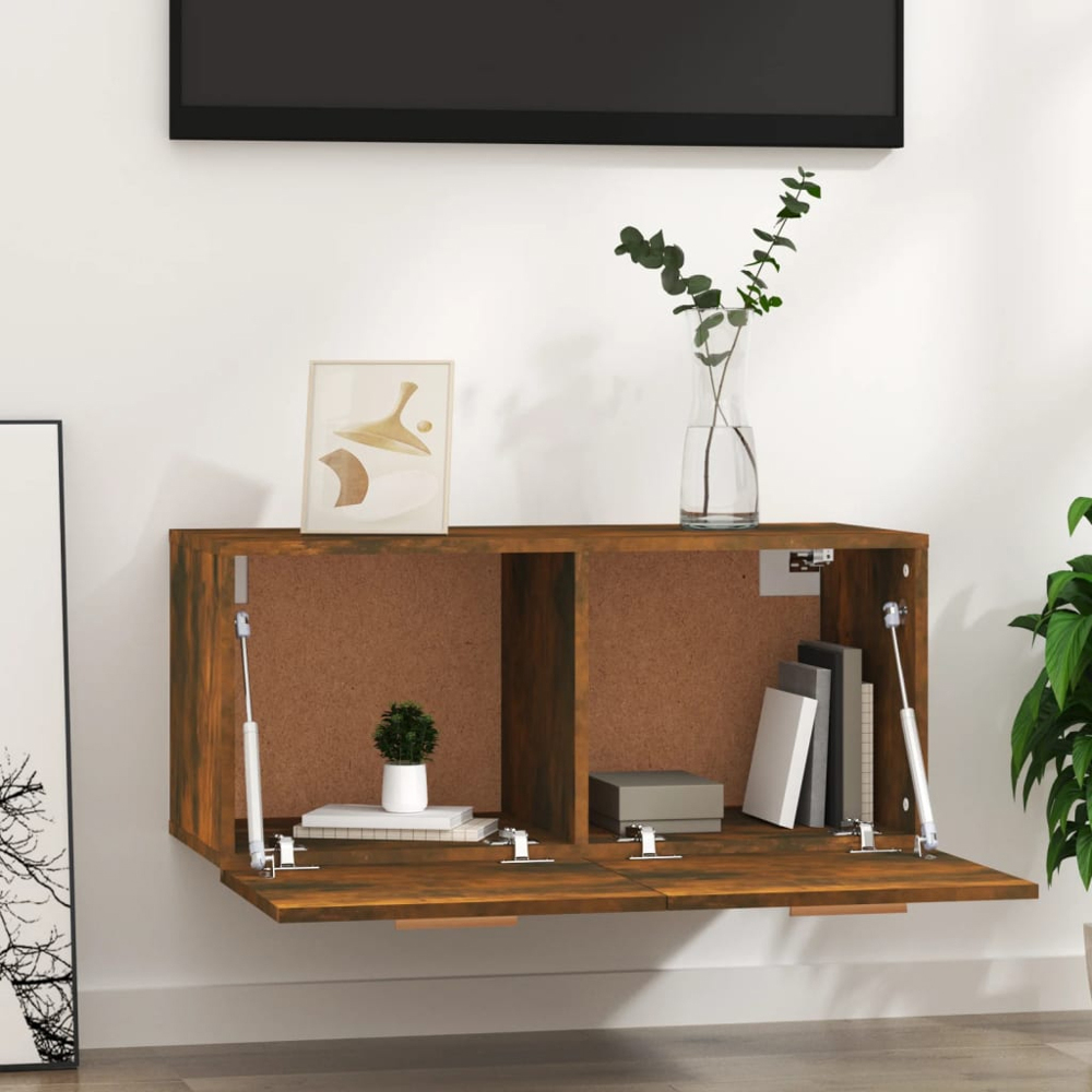 vidaXL 2 Door Smoked Oak Wall Cabinet Image 3