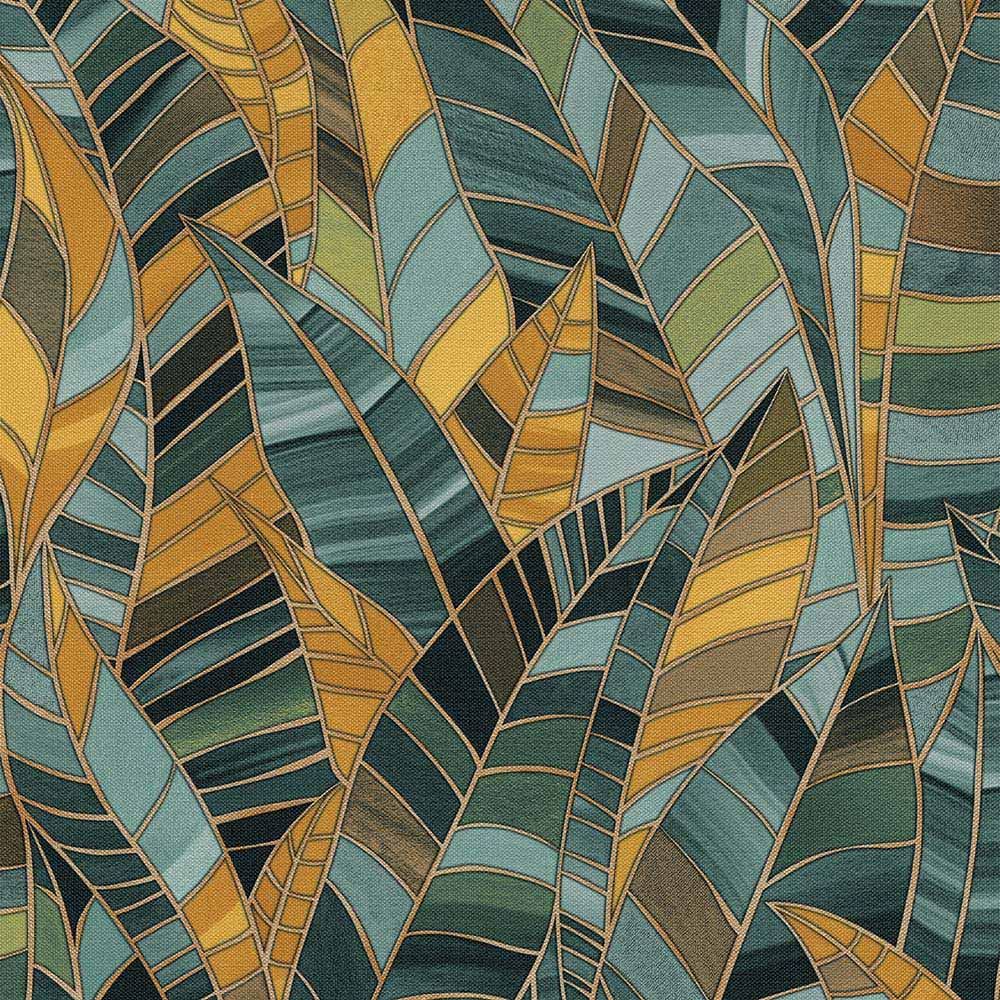 Elle Decoration Serenade Green Embossed Vinyl Wallpaper by Erismann Image 1