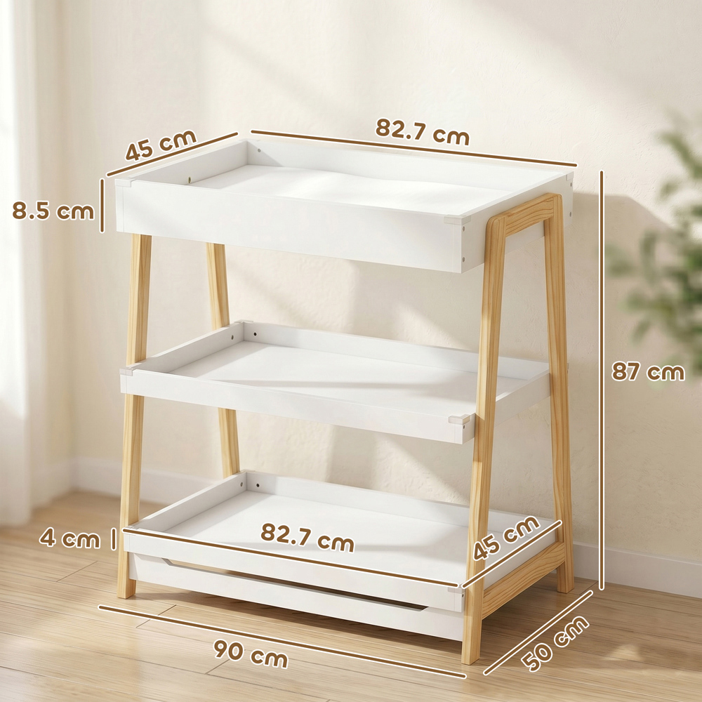 AIYAPLAY 2 Shelf White Baby Changing Table Image 9