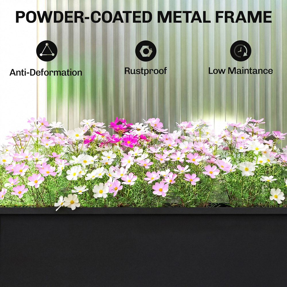 Outsunny Black Metal Raised Garden Bed 45 x 60 x 27cm Image 5