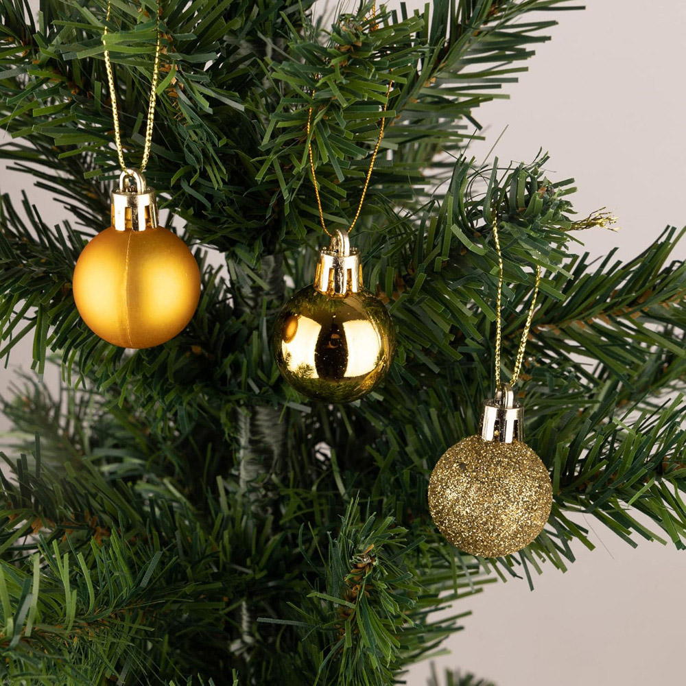 Shatchi 3cm Gold Shatterproof Christmas Bauble 12 Pack Image 4