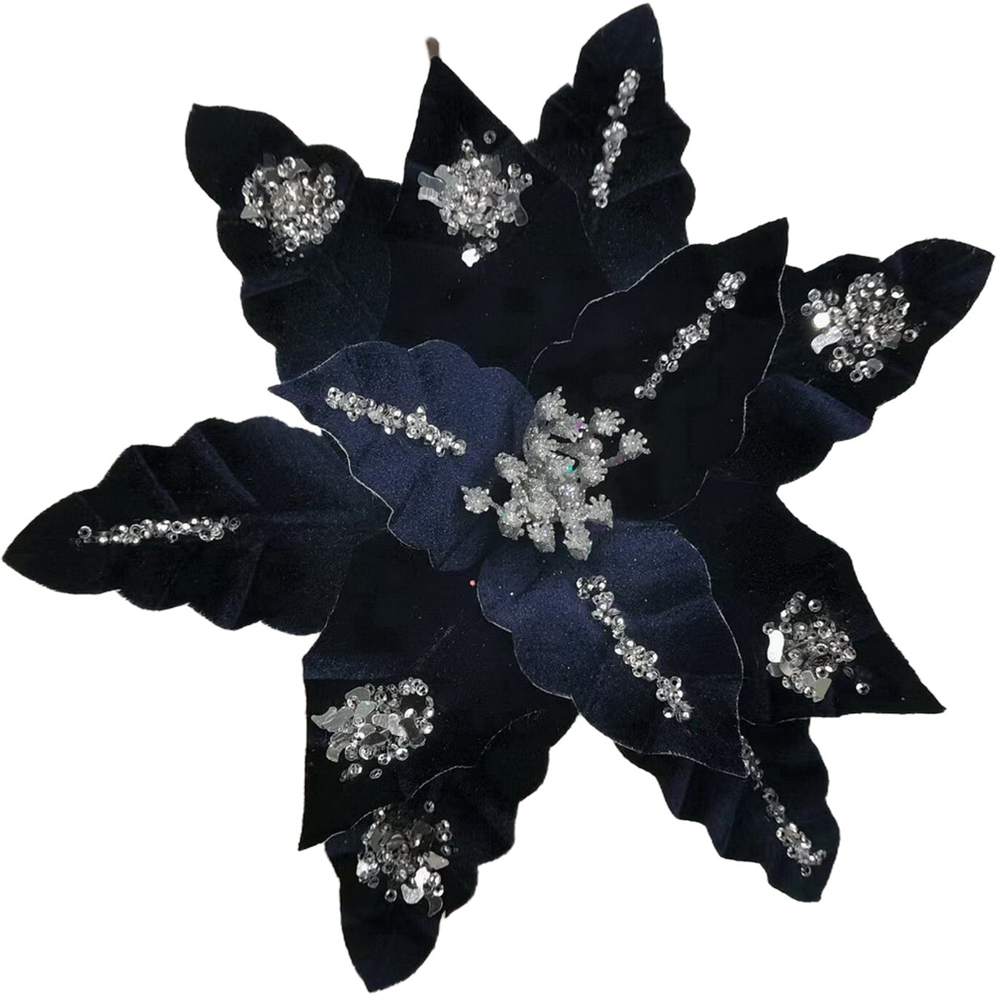 Flocked Jewelled Pick Navy Image 1