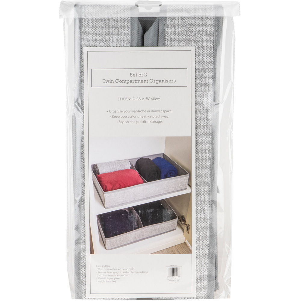 Twin Compartment Drawer Organiser 2 Pack Image