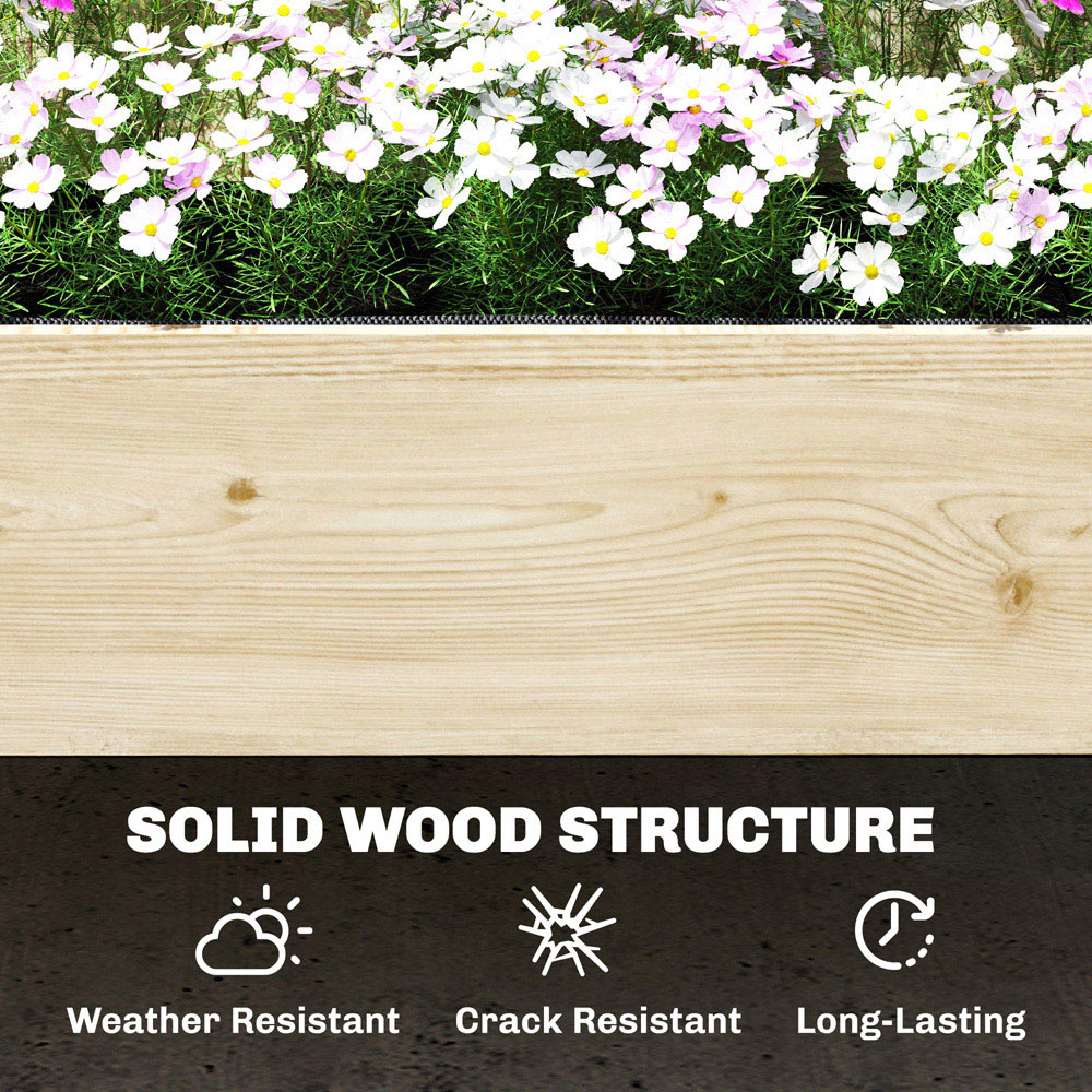Outsunny 2 Tier Natural Wooden Raised Garden Bed with Trellis 120 x 62 x 108cm Image 7