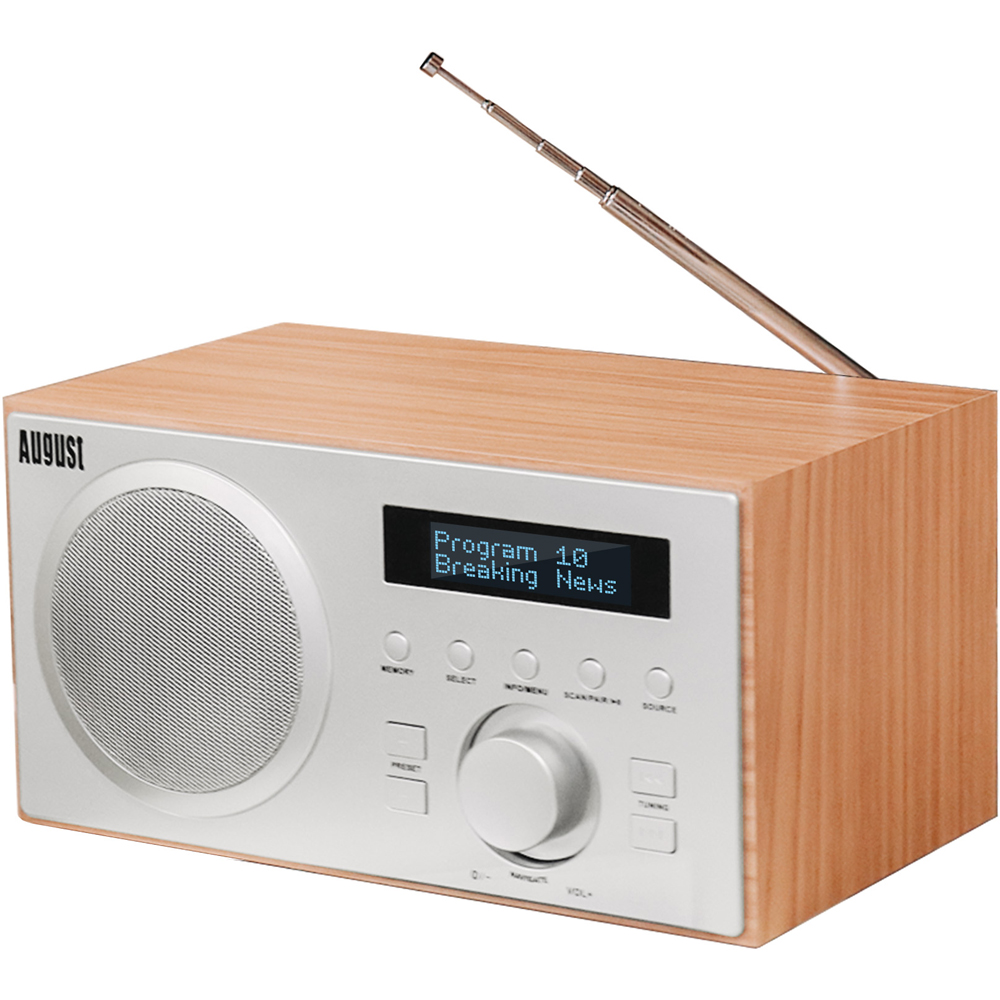 August MB420K Oak Mains Powered DAB+ FM Radio and Bluetooth Speaker Image 4