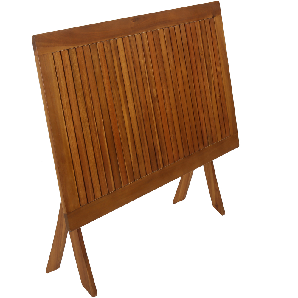 Charles Bentley 4 Seater Wooden Rectangular Foldable Table Image 4