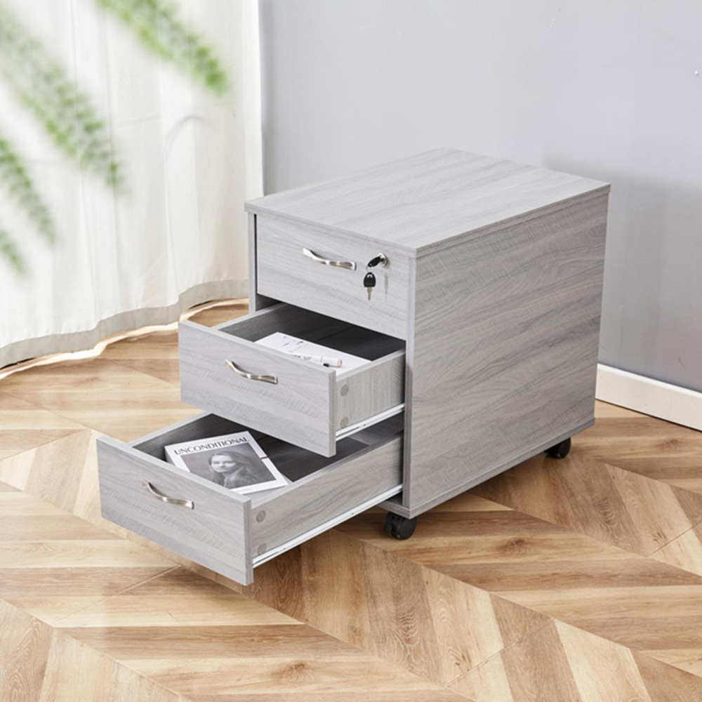 Kosy Koala Grey Wooden L Shaped Office Desk with Drawer Unit Image 6