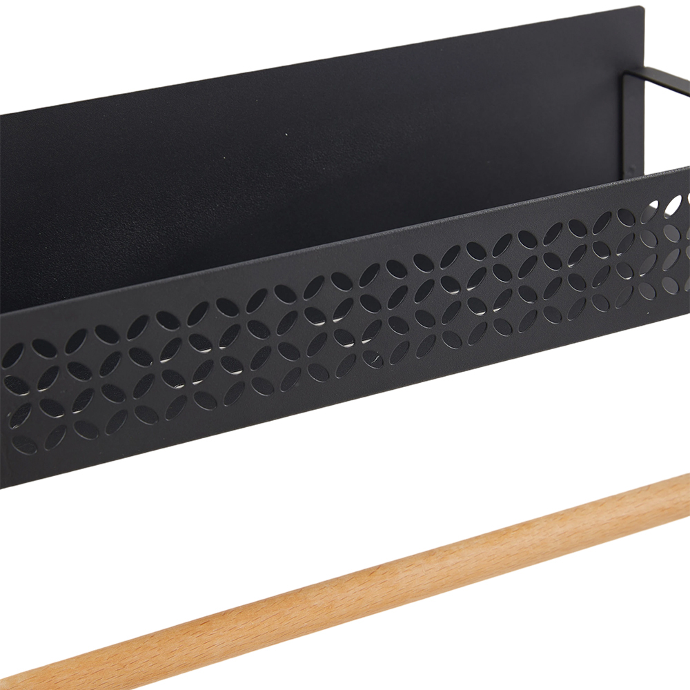 Living and Home Black Magnetic Fridge Side Storage Rack 2 Pack Image 5