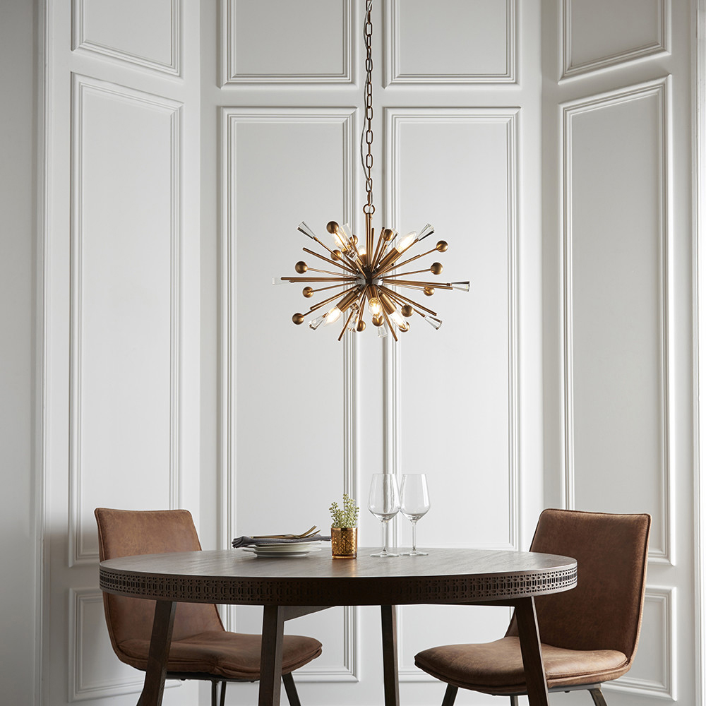 Merano Taormina Brass Plate Black Nickel Pendant 6 Light Ceiling Light Image 4