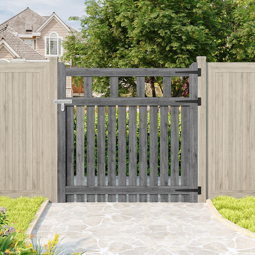 Living and Home Grey Wooden Garden Fence Door 120 x 120cm Image 7