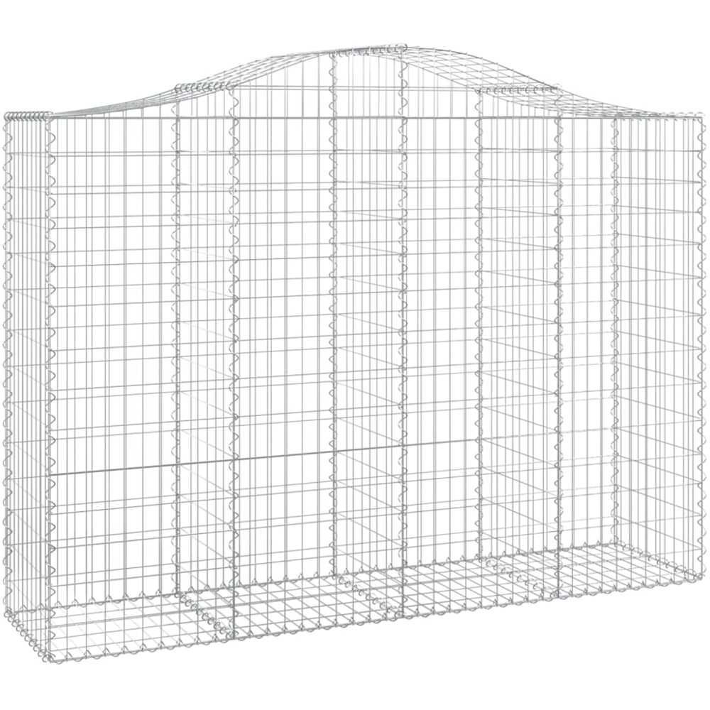vidaXL Silver Galvanised Iron Arched Gabion Basket 200 x 50 x 140/160cm 14 Pack Image 1