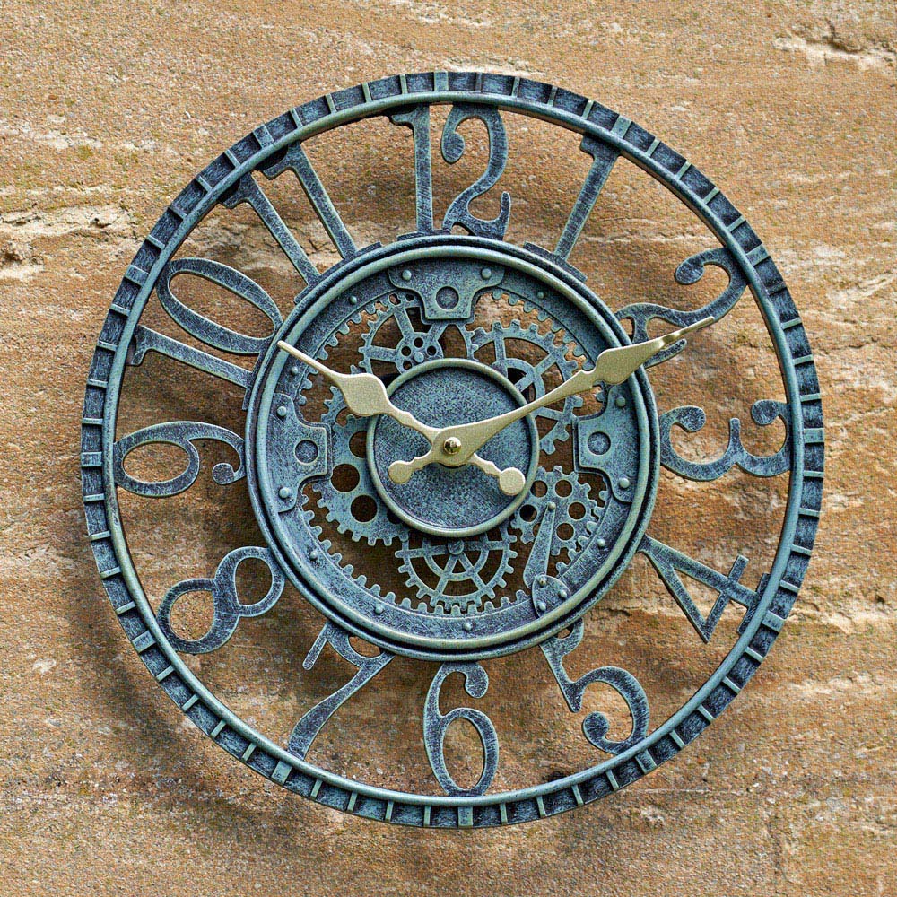 wilko Metallic Open Face Garden Clock 30 x 4cm Image 2