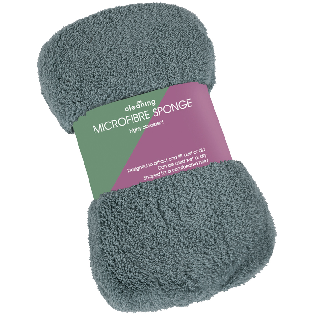 JVL Cleaning Grey Microfibre Sponge Image 2