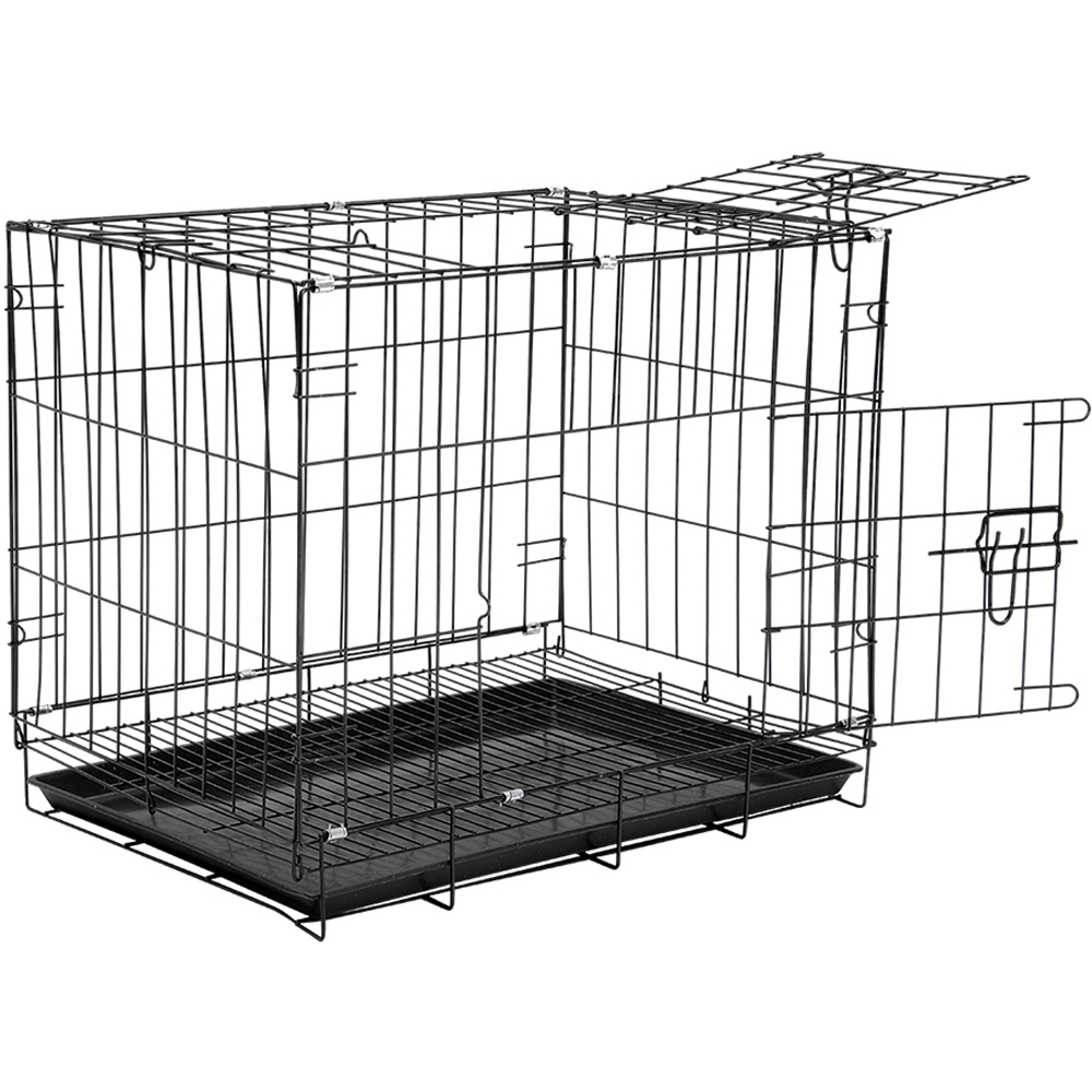 H&O Direct 2 Door Wire Dog Crate with Tray Image 2