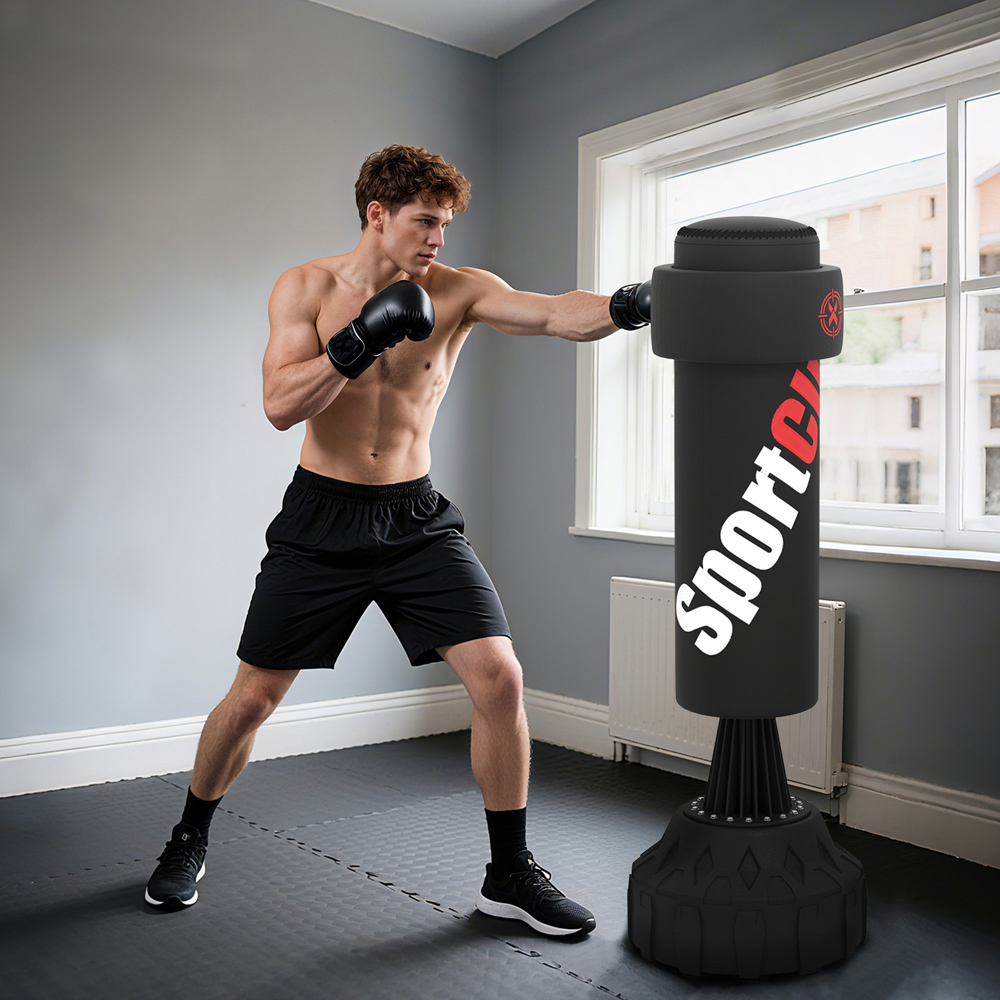 SPORTNOW Freestanding Boxing Punching Bag with Stand and Hand Wrap 175cm Image 2