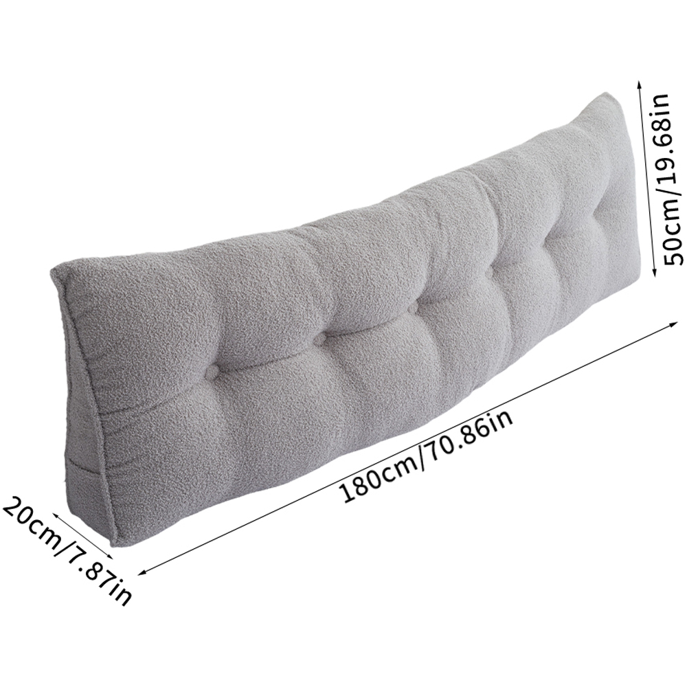 Living and Home Grey Teddy Fleece Wedge Headboard Pillow with Side Pocket 50 x 180cm Image 8