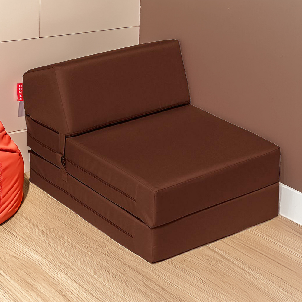 Kaikoo Single Chocolate Foldable Bed Image 1