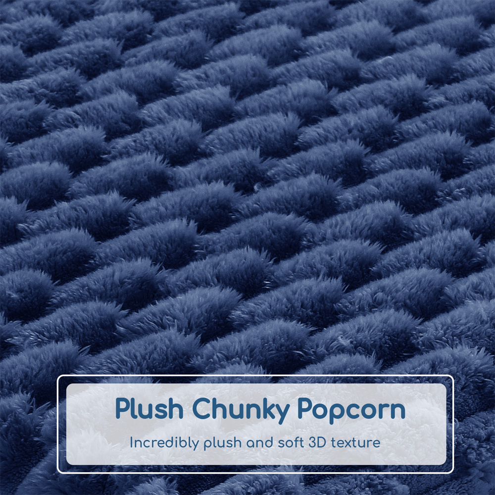Velosso Navy Chunky Popcorn Back Pillow 65 x 55cm Image 3