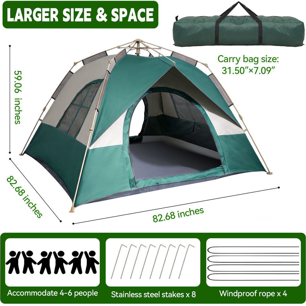 Willowmare 4-6 Person Waterproof Camping Tent Multicolour Image 9