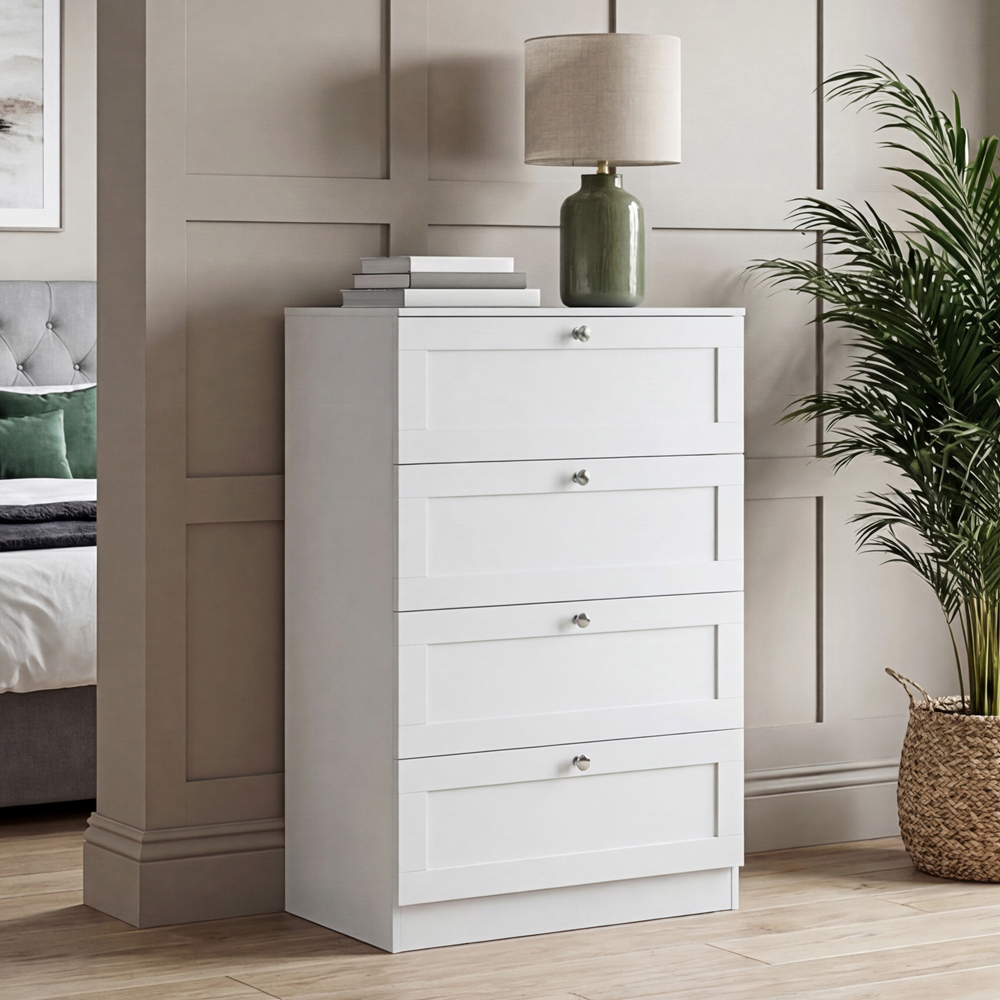 VIDA DESIGNS Altino 4 Drawer White Shaker-Style Chest of Drawers Image 3