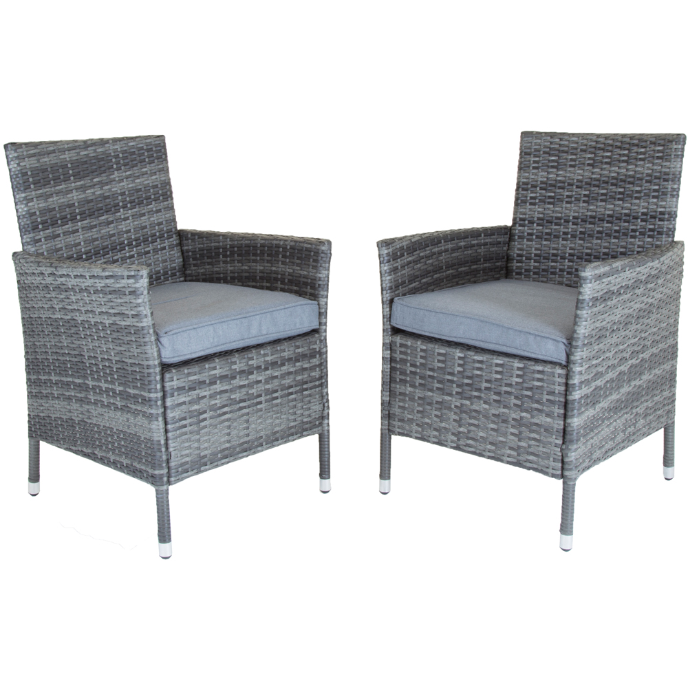 Charles Bentley Pair of Rattan Chairs Grey Image 2