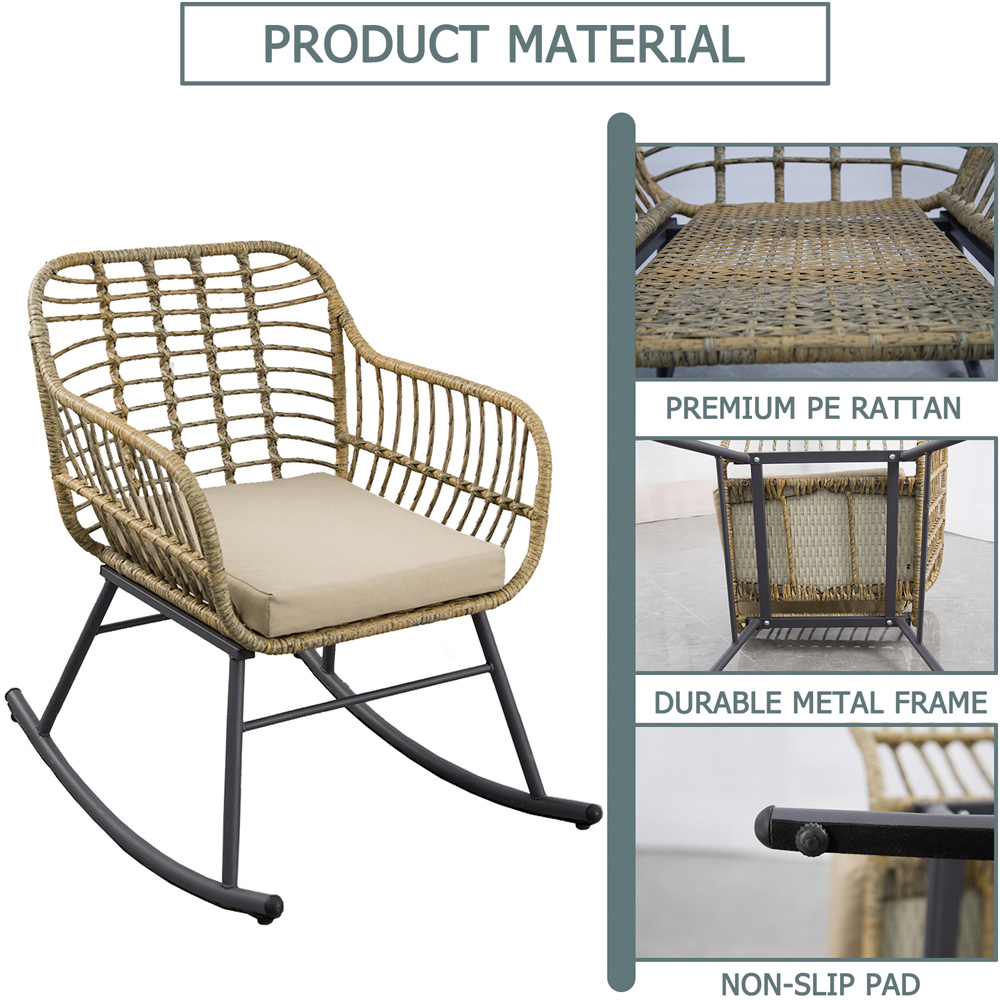 Furniture One 2 Seater Rattan Garden Rocking Lounge Set Image 6