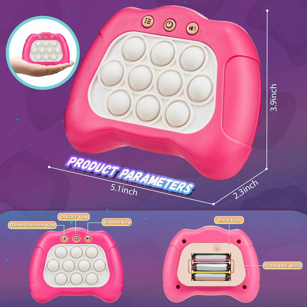 Alivio Pink Quick Push and Pop Sensory Fidget Toy Image 6