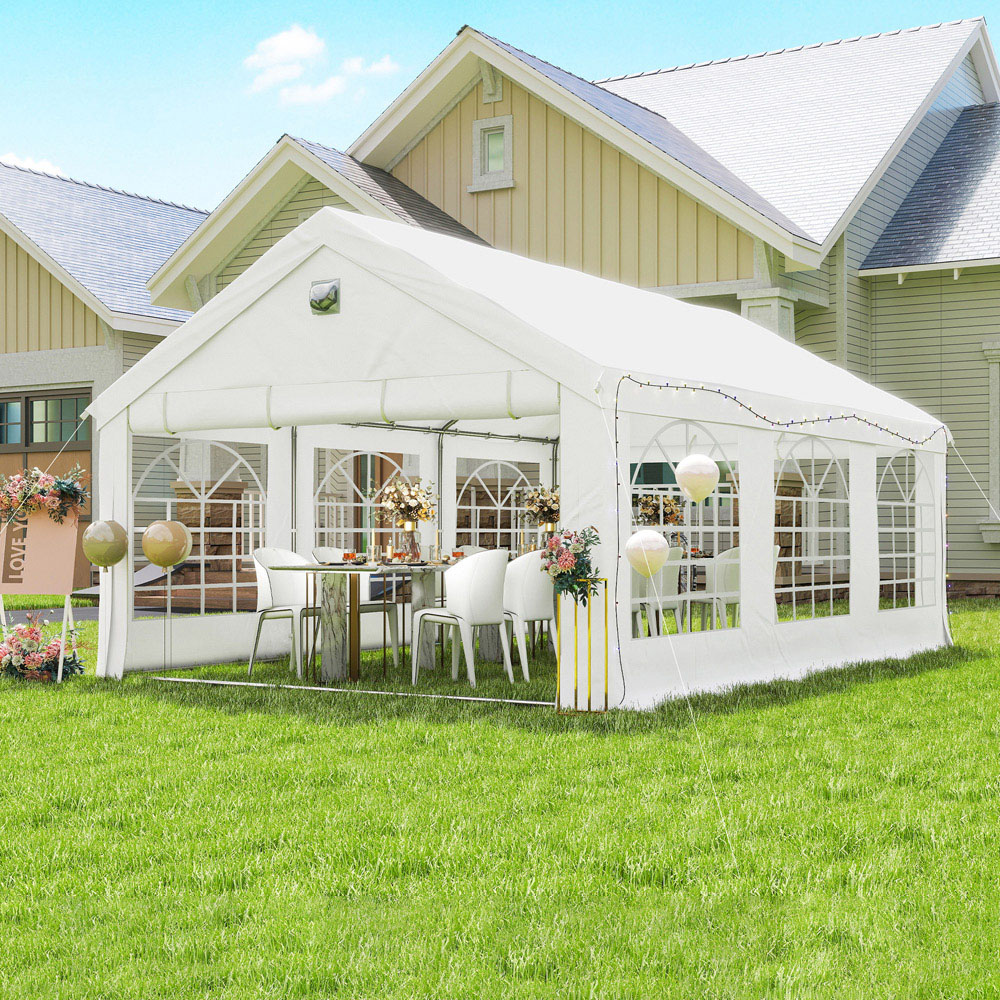 Outsunny 6 x 4m White Heavy Duty Garden Gazebo Image 1