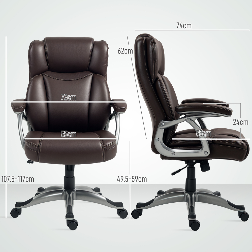 Portland Brown PU Leather Tilting Executive Office Chair Image 9