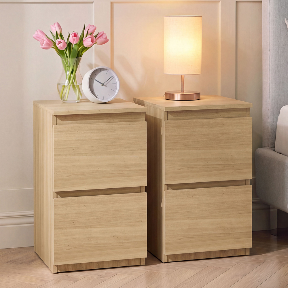 VIDA DESIGNS Denver 2 Drawer Pine Bedside Cabinet Set of 2 Image 4