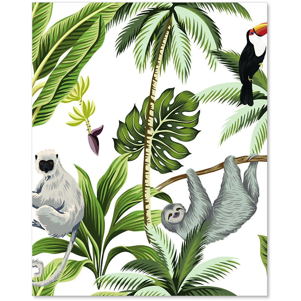 Warren Reed Designer Tropical Sloths Glass Kitchen Splashback 75 x 60cm Image 2