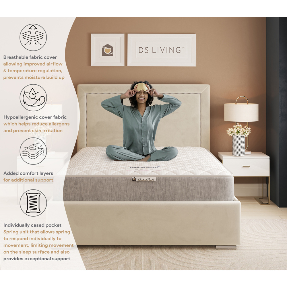 DS Living Luxe Double 800 Pocket Comfort Layer Sprung Mattress Image 6